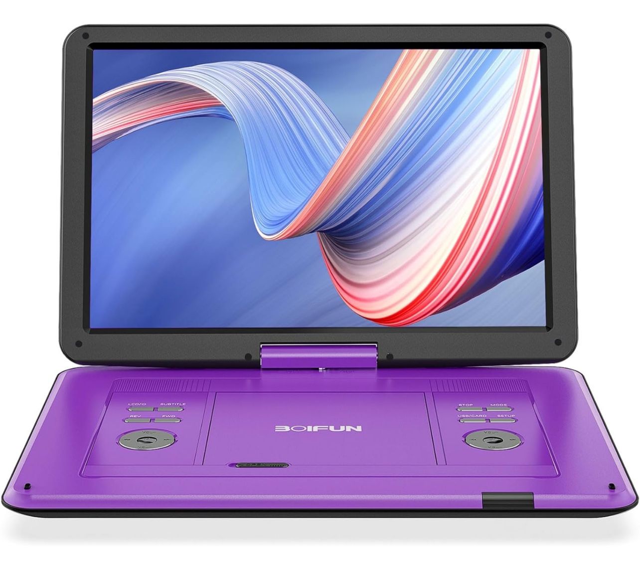 BOIFUN 17.5 Inch Portable DVD Player with Screen 15.6 Inch Large HD, 6 Hour Rechargeable Battery, Support USB/SD Card/Sync TV and Multiple Disc Format
