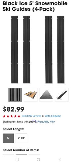 Black Ice 5' Snowmobile Ski Guides (4-Pack). Brand new. 