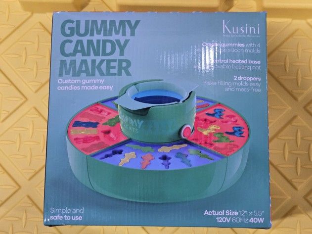 Gummy Candy Making Kit - 4 Mold Shapes, Heating Base – Gummy Bear, Candy Lab Machine