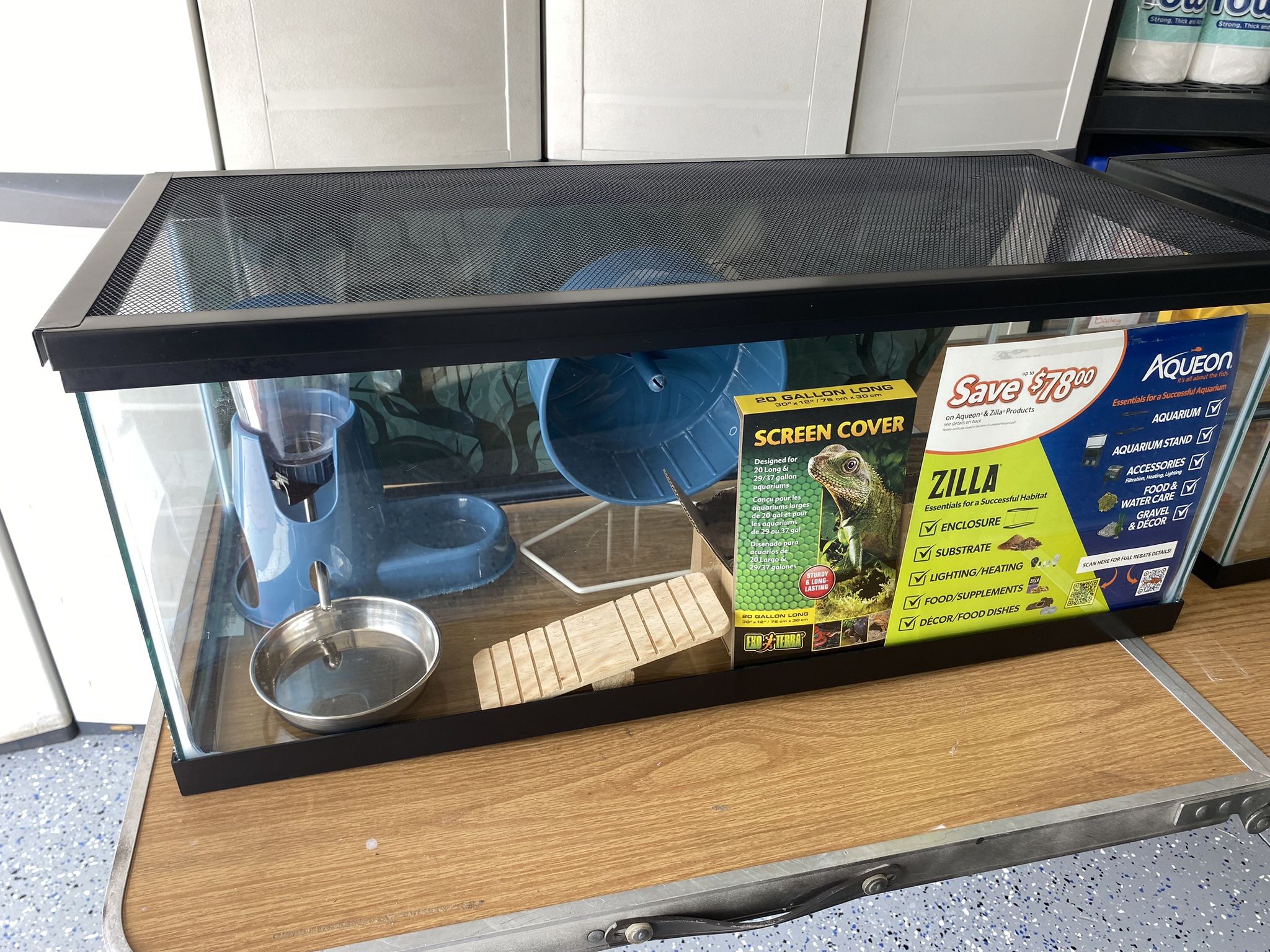 20 Gallon Long Fish Tank Hamster Home Pet carriers Houses