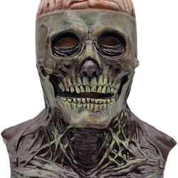 Halloween Mask 3D Skull Mask Removable jaw Scary Full Head Skeleton Headgea Movable Mouth Realistic Latex Skeleton Props Halloween