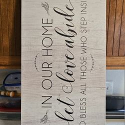 In Our Home Let Love Abide - Canvas