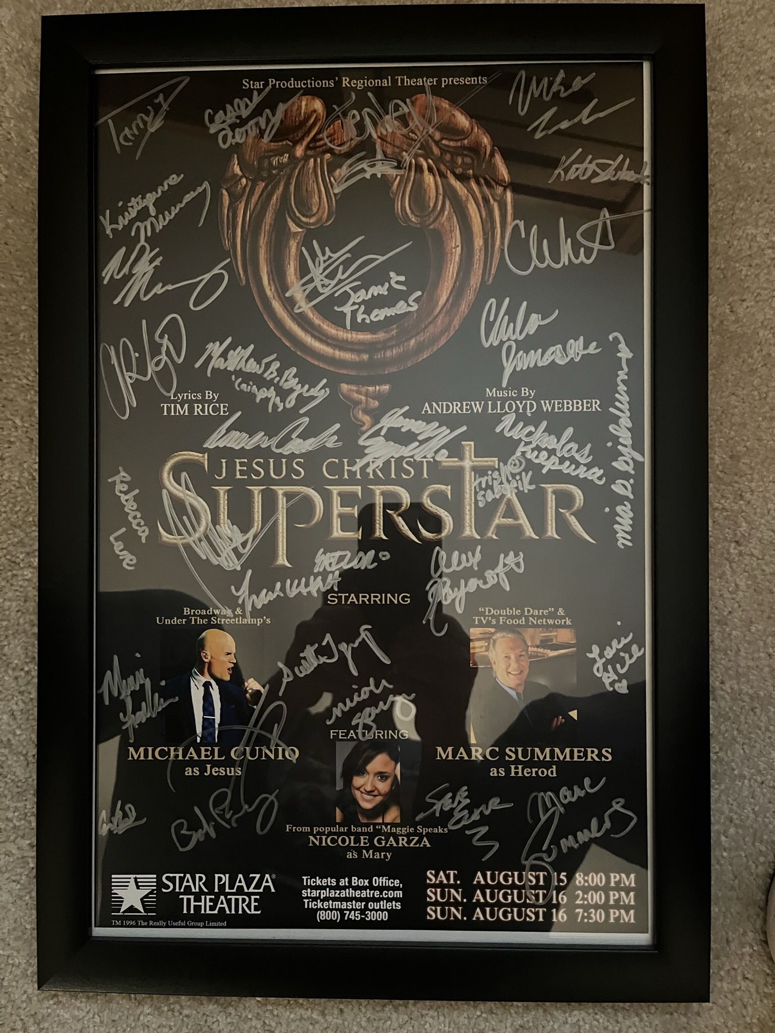 JESUS CHRIST SUPERSTAR TOUR CONCERT AUTOGRAPHED TOUR POSTER MINT CONDITION