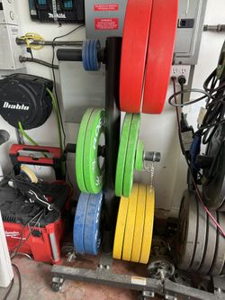 Squat Rack And ROGUE LB COMPETITION PLATES