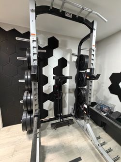Squat Rack With Weights, Bar, & Bench