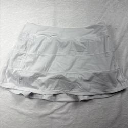 Lululemon Skort Women 8T White Pleated Back Pace Rival Tennis Golf Skirt Liner