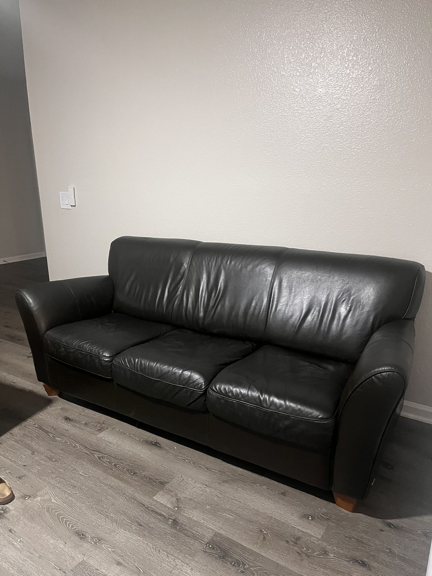 2 Black Leather Couches