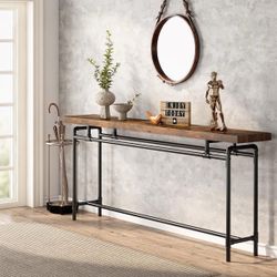 Industrial Console Table with Pipe Frame