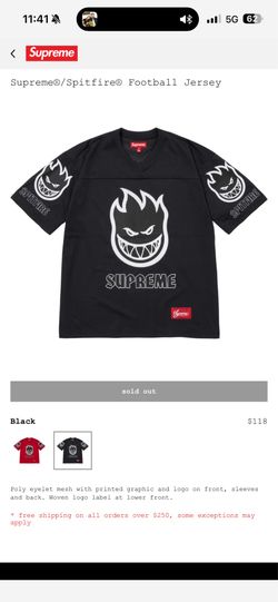 Supreme spitfire football jersey top medium black