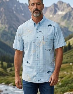 Columbia River Lodge Shirt Men’s XL  fishing shirt short sleeve button up