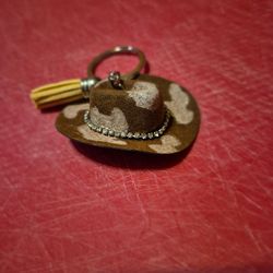 Handmade cowboy hat keychain