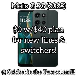 Motorola G 5G (2025) - Free for New Lines & Switchers at The Cricket in the Tucson Mall! 