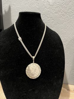 925 and 1 oz silver chain and coin