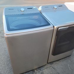 Samsung Top Load Washer And Gas Dryer Set In Champagne 