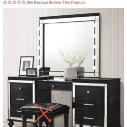 Beautiful Valentino Black Vanity Dresser  New 
