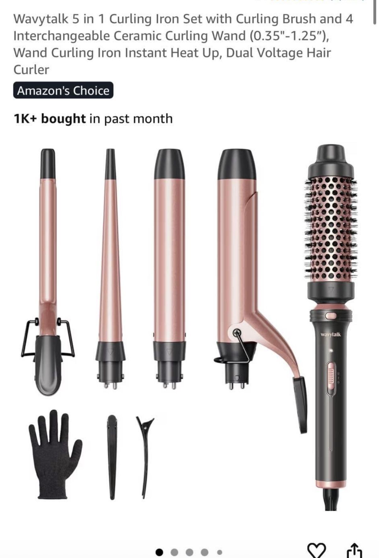 Wavytalk 5 in 1 Curling Iron Set with Curling Brush and 4 Interchangeable Ceramic Curling Wand (0.35 $15 $29 * Nearby • 1 mi Like Comment Mark as sold