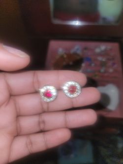Gold and Ruby Earrings Swarovski 180 Or Best Offer