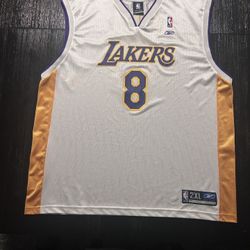 Kobe Bryant Lakers #8 White Reebok NBA Jersey 2XL