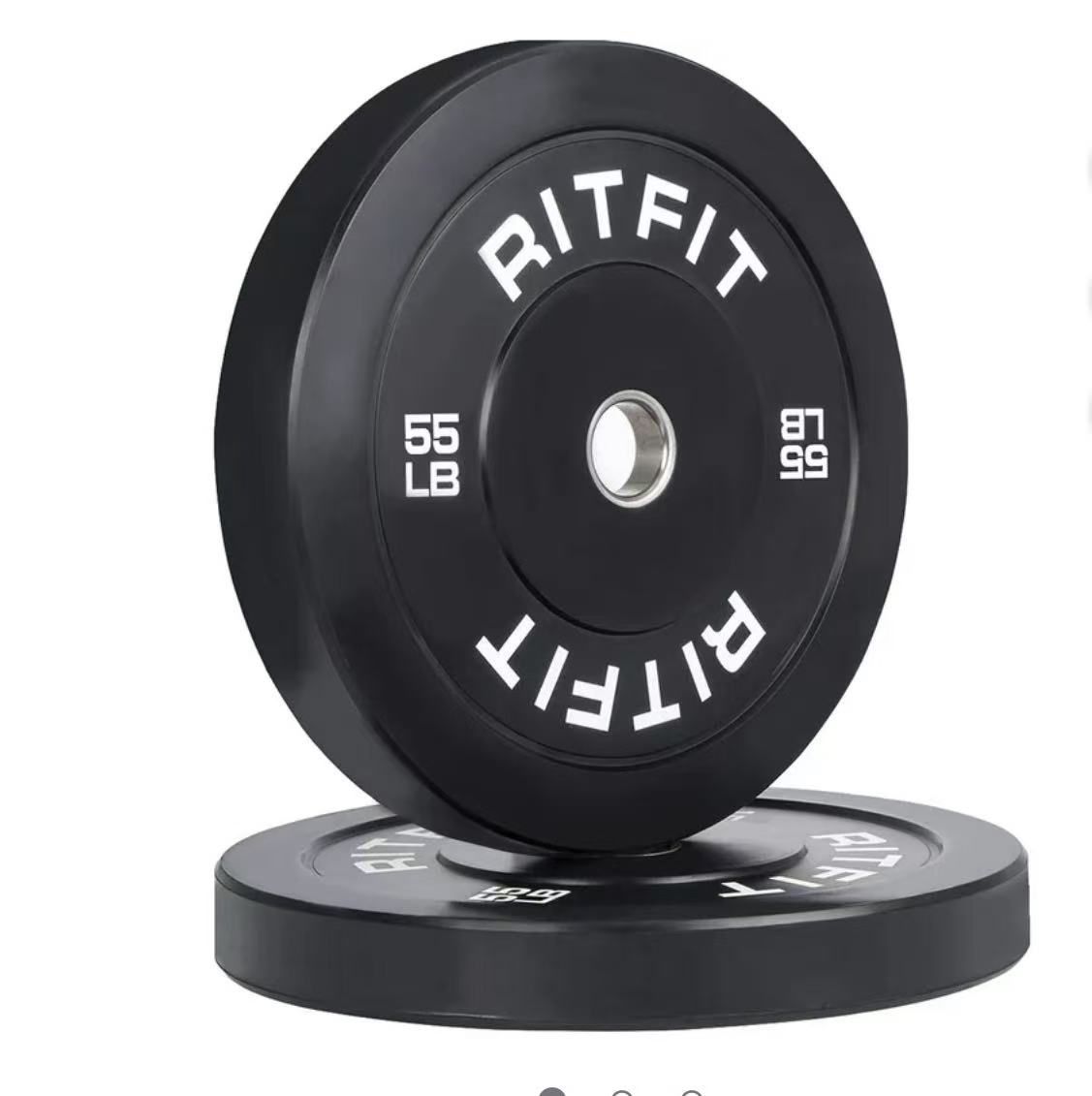 🥨A Pair RitFit 55LBS Olympic Weight Plate, Bumper Plates With Steel Insert, Olympic Barbell Weight Plates for Gym and Home