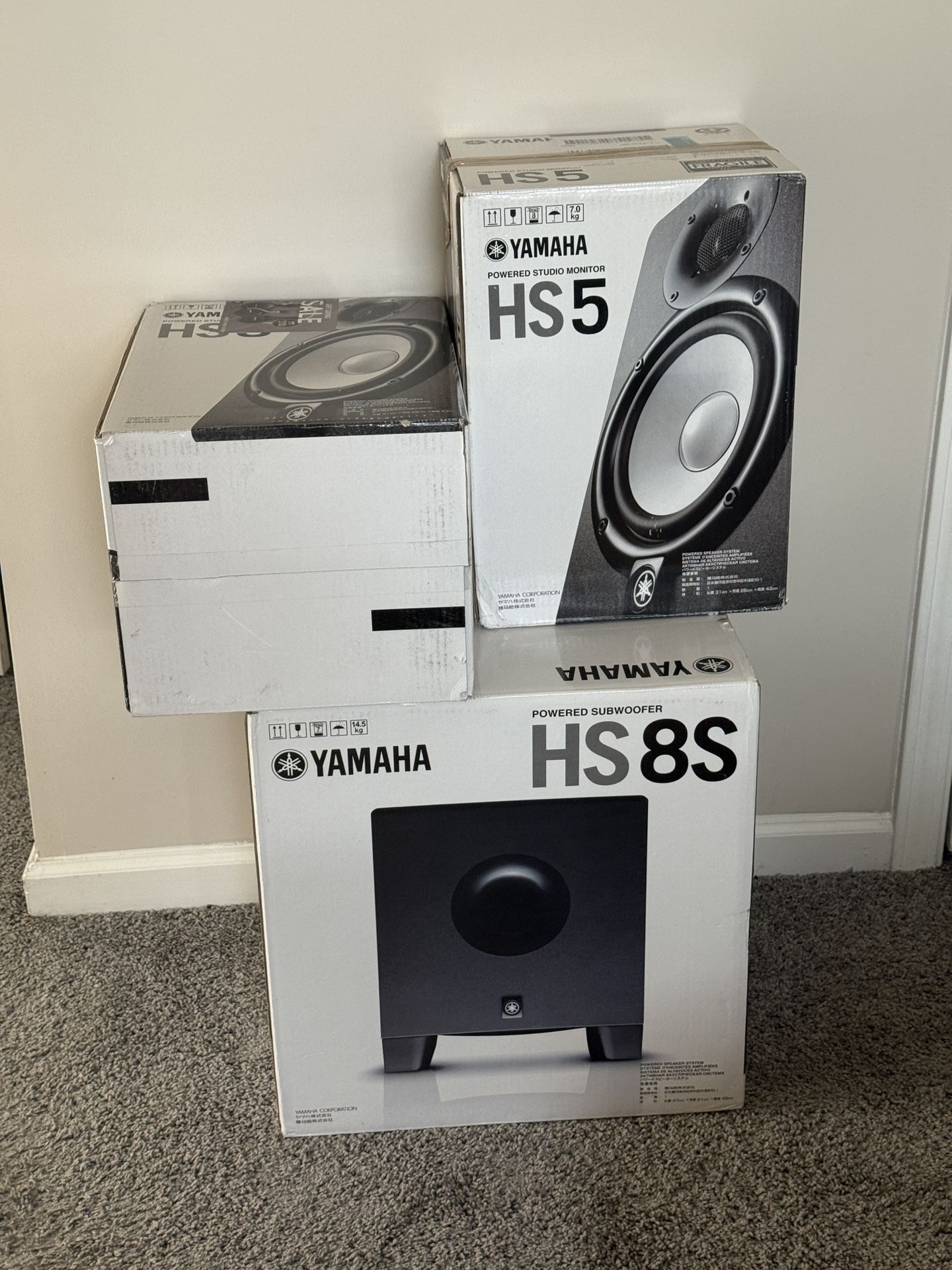 New Yamaha HS Series Bundle: HS5 Studio Monitors + HS8S Sub (Open Box)