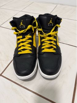 Yellow Black Jordan Air Mid Top Mens Size 14