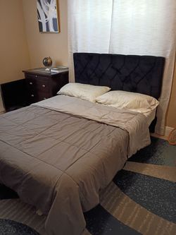 Full size bed frame and mattress