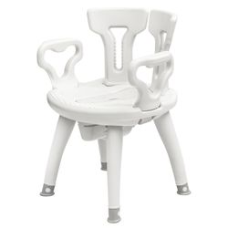 3 in 1 Shower Chair, Bedside Toilet Chair Potty，Bath Stool with Arms and Backrest, Padded Shower Seat with Cut Out Opening 