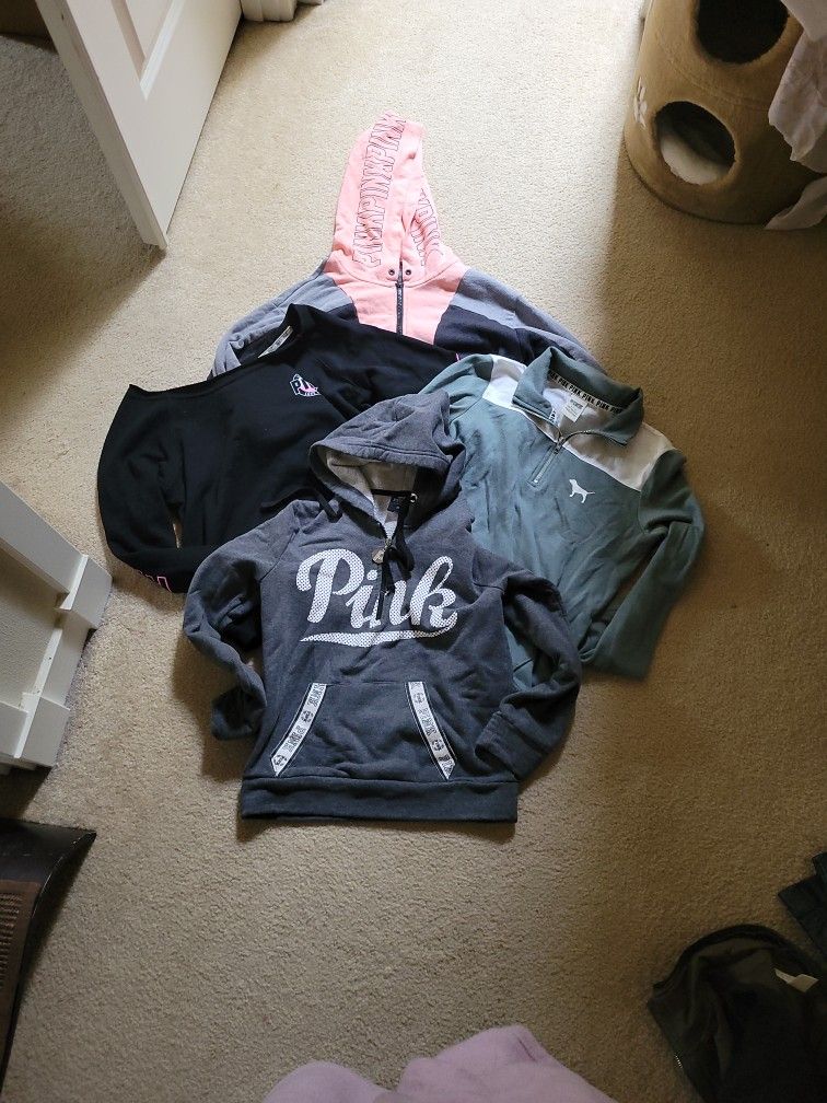 Four PINK Hoodie Sweater Set