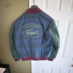 Lacoste Plaid Wool Varsity Jacket