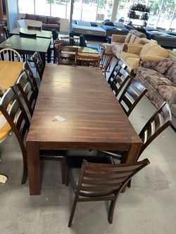 Kona large 10 person dining table and chairs (in store)