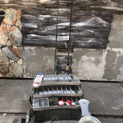 Fishing Set! 2 Fishing Reels And One Fishing Accessory Foldable/expandable Case With Accessories Included!