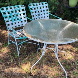 Glass Top Table And Chair Set