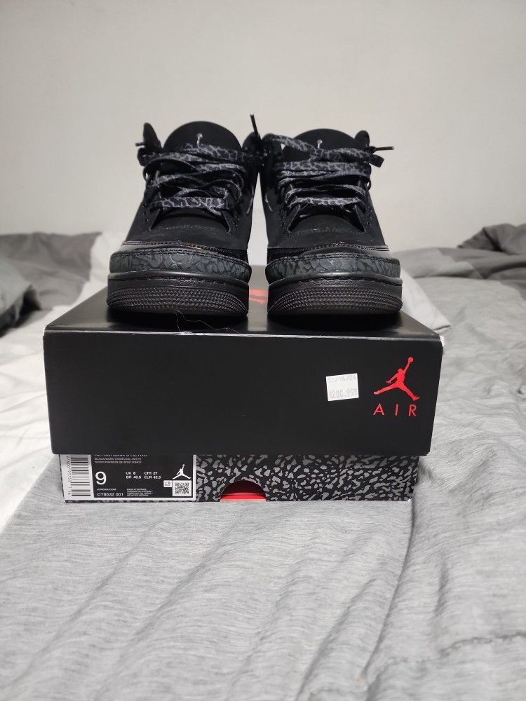 Air Jordan 3s All Black Cats