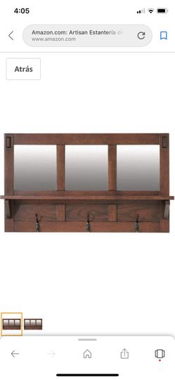 home decorators sk18481 artisan wall shelves with/mirror 18”hx7.5”dx 30”w