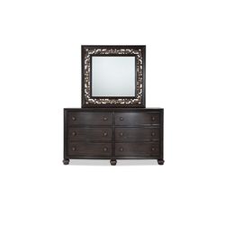 Cherry Wood Vanity Mirror and Dresser