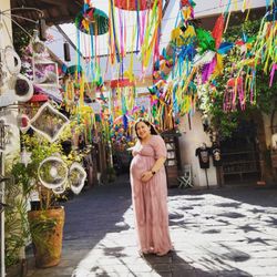 Pink Lace Maternity Dress 