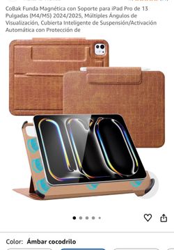 CoBak Funda Magnética con Soporte para iPad Pro de 13 Pulgadas (M4/M5) 2024/2025, Múltiples Ángulos de Visualización, Cubierta Inteligente de Suspensi