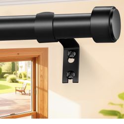 🔥Brand new🔥 Curtain Rods 72-144 Inch, 1" Heavy Duty Adjustable Curtain Rod for Windows, Black Extra Long Window Treatment Rod, Modern Design, Easy I