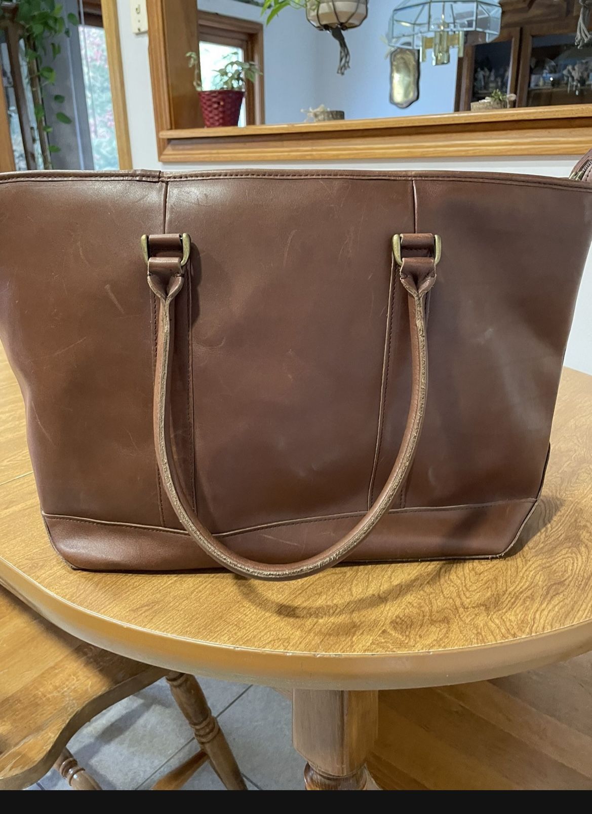 LL Bean Leather Tote Bag