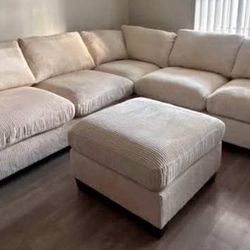 New 99x99 Sectional Couch With Ottoman / Free Delivery 