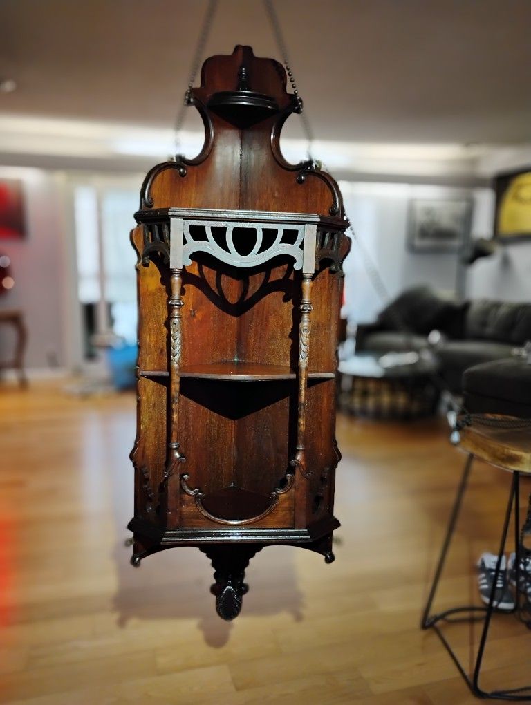 Antique Walnut Corner Shelf
