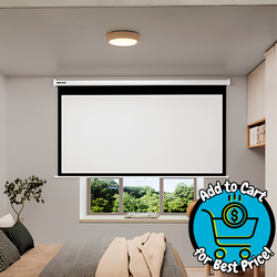 WASJOYE 120'' Projector Screen Manual Pull Down - 16:9 HD Retractable Projection Screen with Auto Locking