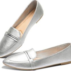 Obtaom Women's Pointy Toe Loafer