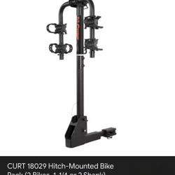 HITCH-MOUNTED 2-Bike Rack CURT 18029 (2 bike, 1-1/4, 2inch reciever, or 2 Shank) heavy duty