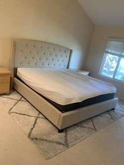 New In Box King Bed Frame With Mattress (Read Description Below)