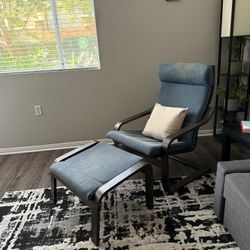 IKEA Poang Chair and Ottoman