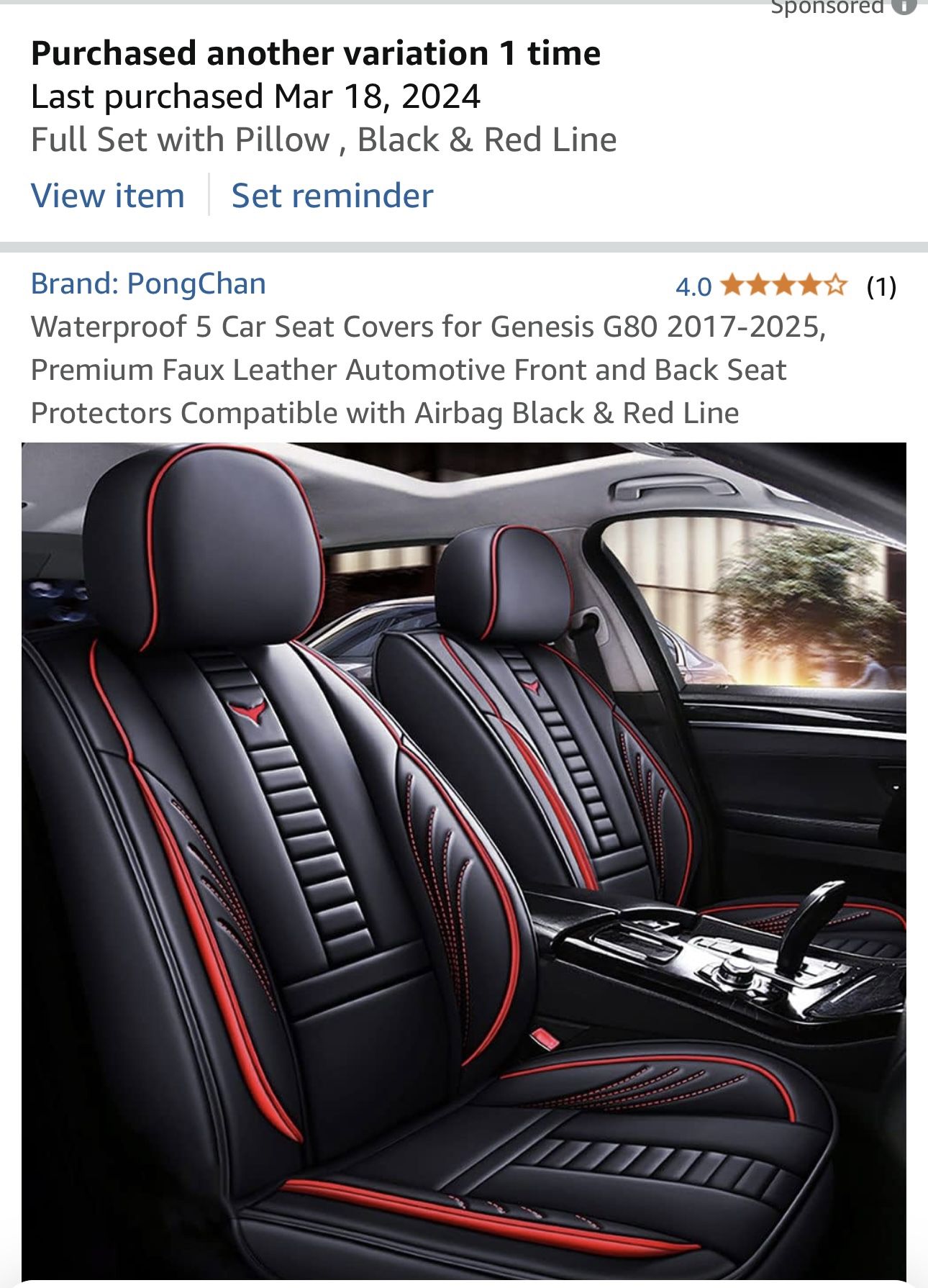 Seat Covers For Genesis G80 2018- $100