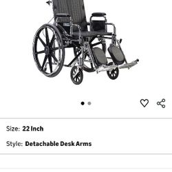 New Drive Medical Sentra Heavy Duty Reclining Wheelchair Detachable Desk Arms Swing Away Leg Rests