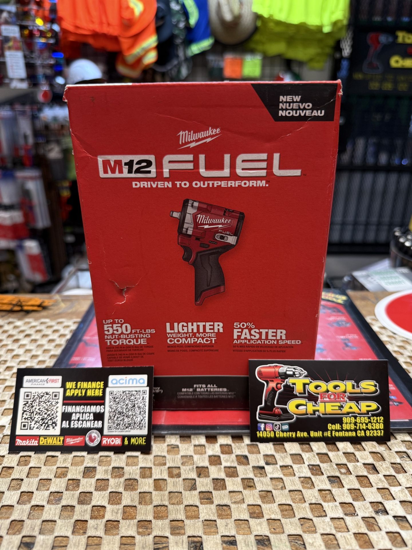 Milwaukee M12 FUEL 12V Lithium-Ion Brushless Cordless Stubby 3/8 in. Impact Wrench (Tool-Only)