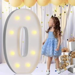 imprsv 3FT Marquee Letters, Mosaic Light Up Letters for Birthday Baby Shower Wedding Engagement Party Backdrop Decor, Large Marquee O for Party Decora